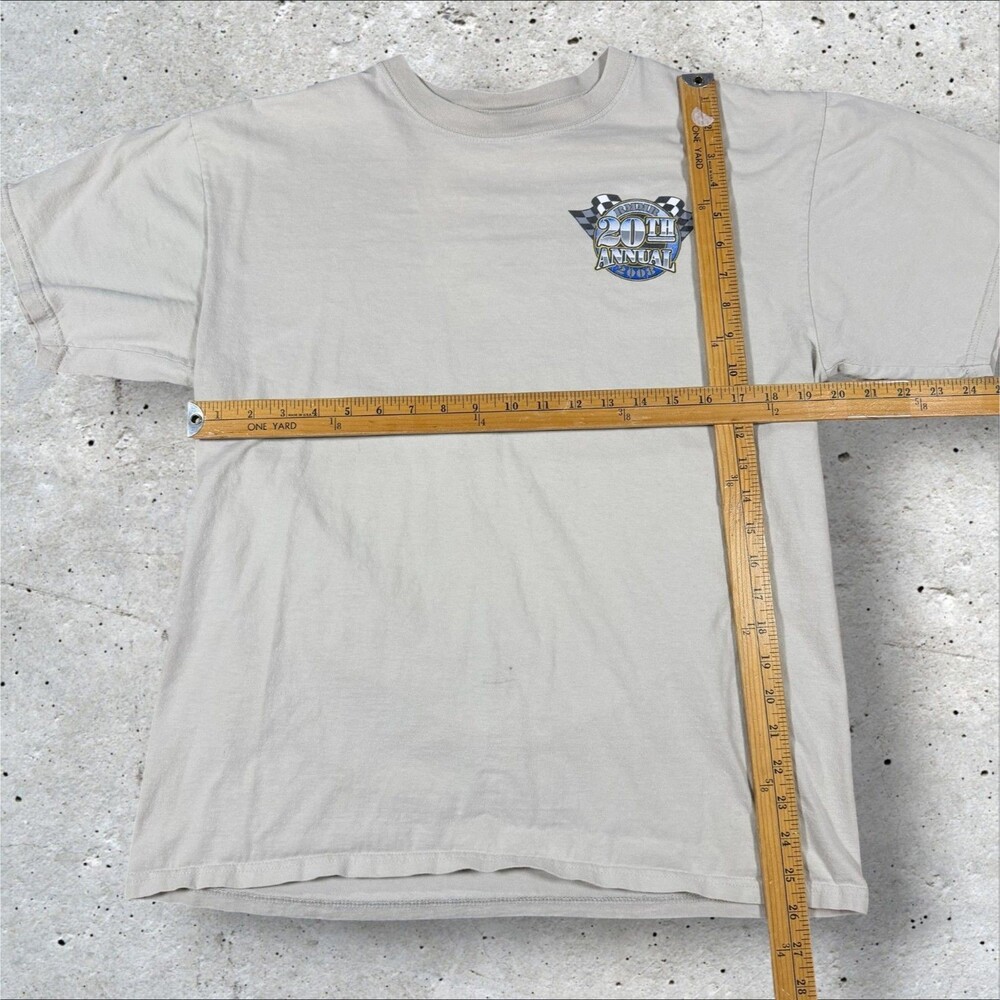Vintage Y2K Ford Mustang Rocky Mountain Roundup Car Show Shirt Large Gray Defect - Picture 9 of 10